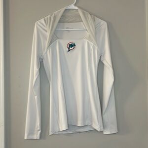 NFL All Sport Couture Miami Dolphins Long Sleeve Activewear Top Women's M